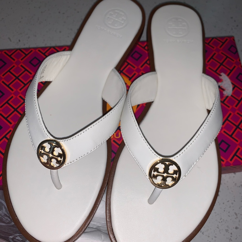 Tory Burch Benton Sandal- Calf Leather, New Ivory